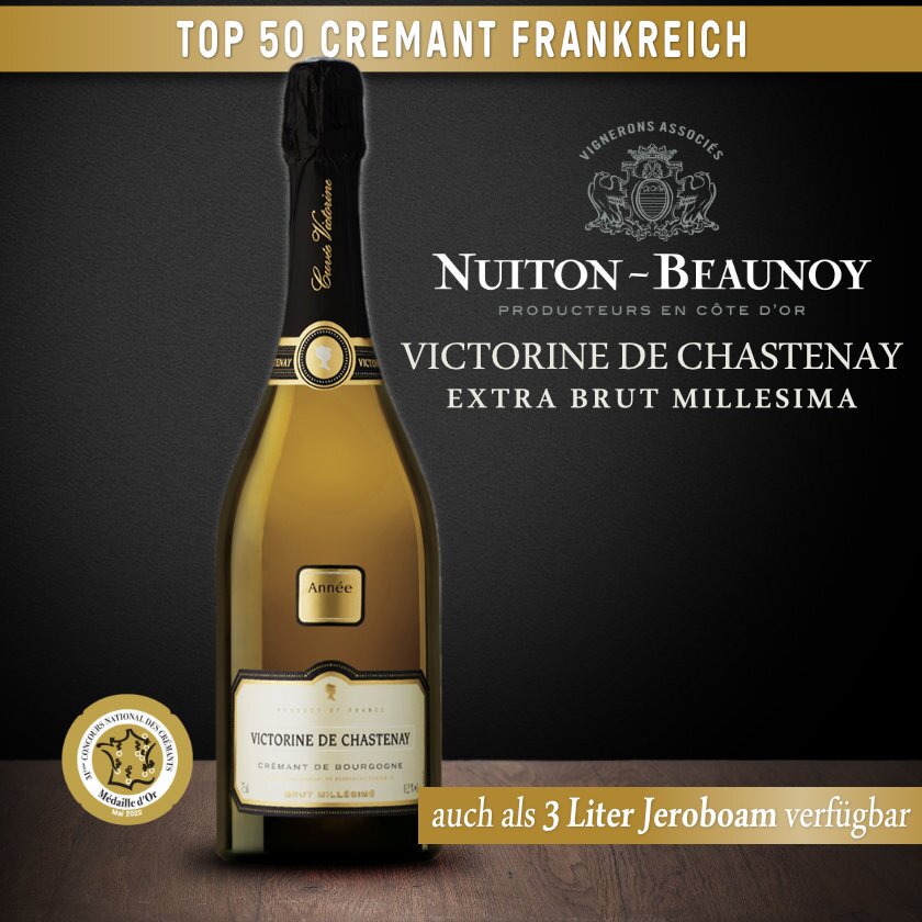 Victorine de Chastenay Extra Brut Millesime 2016 Cremant de Bourgogne Grand Eminent